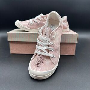 Very G Women's Pink Glitter‎ Metallic Slip On Casual Sneakers Shoes Size 8.5